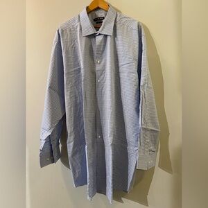 Michael Kors Men's Blue Gingham Dress Shirt